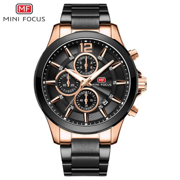 

wristwatches mini focus mens watches quartz watch calendar chronograph multifunction fashion waterproof wrist relogios, Slivery;brown