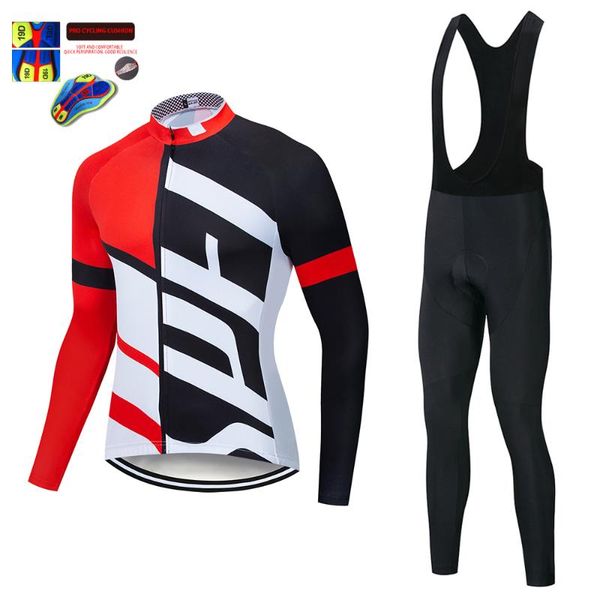 

pro long sleeve spring cycling jerseys set mtb bike clothing uniform racing bicycle clothes wear maillot ropa ciclismo sets, Black;blue