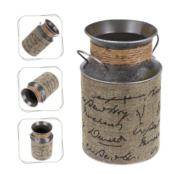 

storage bags 1pc european style retro flower bucket exquisite iron container