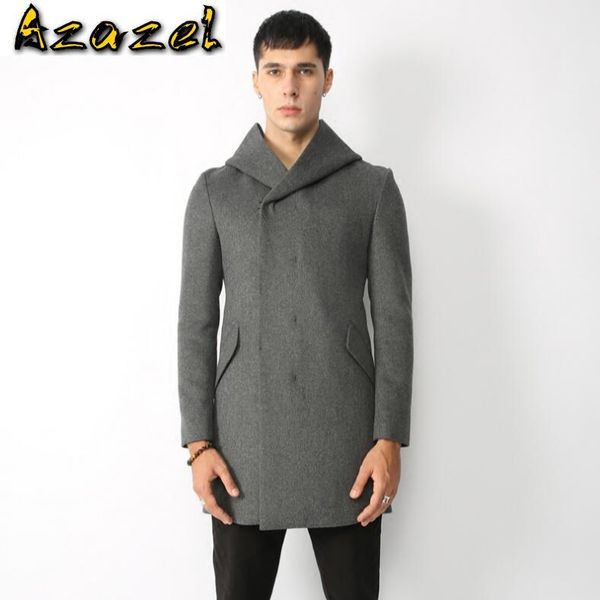 

men's jackets 2021 winter woolen coat in the long wool jacket korean version slim hooded trend fashiontrench, Black;brown