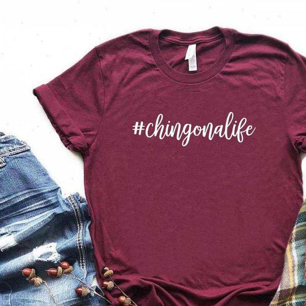 

chingona womens t shirts life print women tshirt cotton casual funny gift lady yong girl tee 6 color a, White
