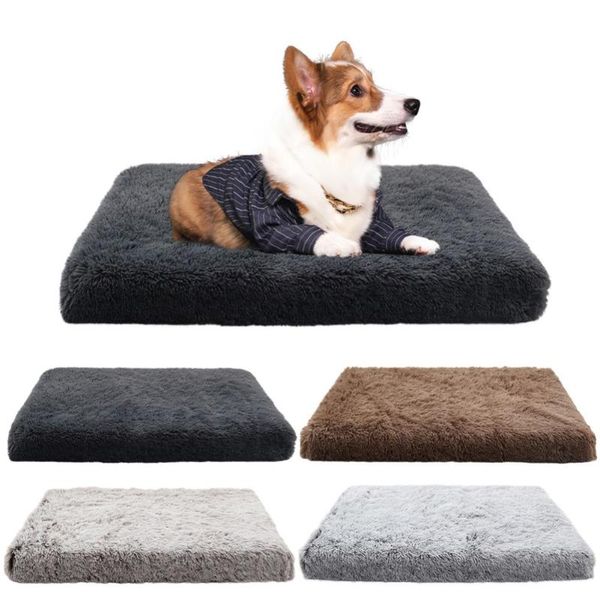 

kennels & pens winter warm dog bed for small medium large dogs foam beds with removable washable fleece cover pet sleeping mat cushion