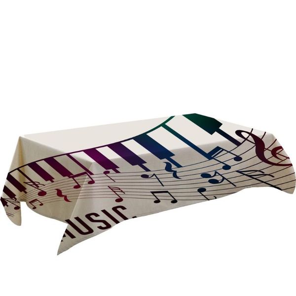 

table cloth 140*80cm piano music pattern rectangular tea cover dining home decor tablecloth
