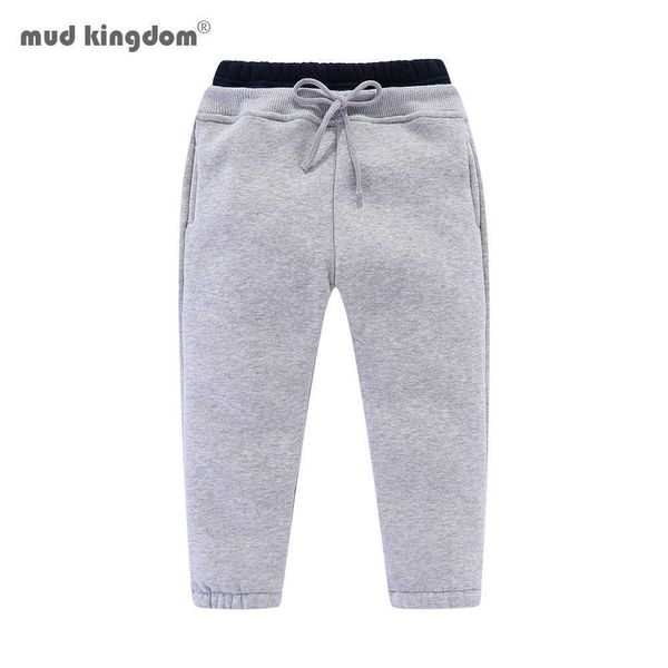 Mudkingdom Kleiner Junge Mädchen Fleece Jogger Hosen Baumwolle Casual Kordelzug Taille Bär Muster Kinder Kinder Hosen 210615