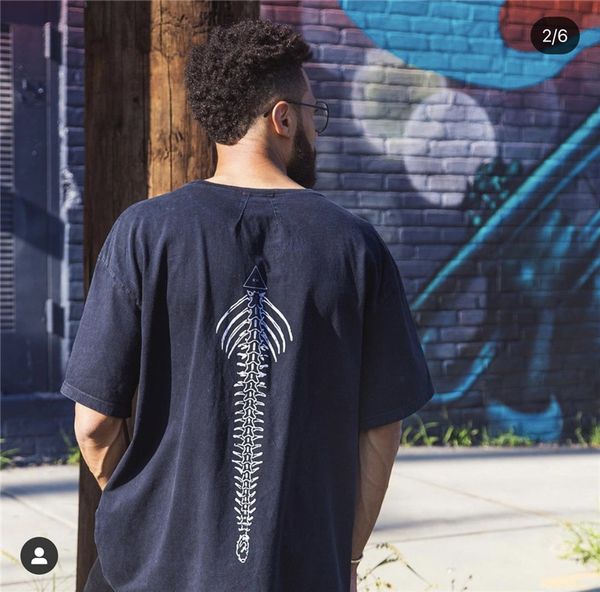 

brand high edition fashion brand rhude 21ss three dimensional plate snake bone printing high street men's and women's short sleeve, White;black