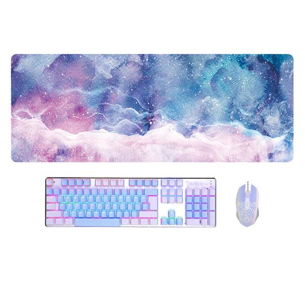 Nordic estilo mármore laptop gamer mousepad almofadas de computador grande borda de bloqueio repousa o conjunto de mesa de mesa de mesa