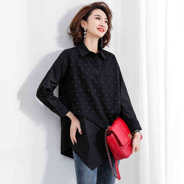 

dress false two pieces of drill vest loose fat sister dressed a503, Black;gray