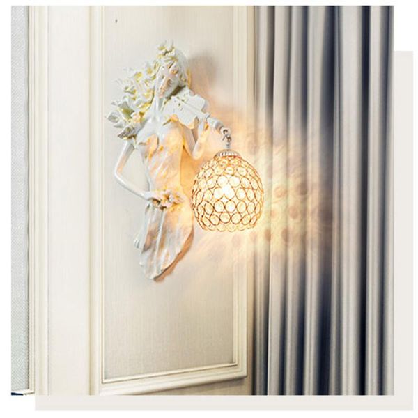

wall lamp european luxury crystal gold luster decor bedside living room bedroom aisle background light indoor lighting