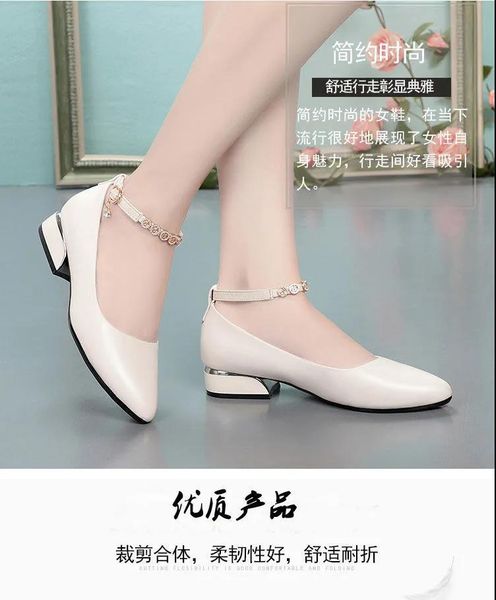 

dress shoes spring and autumn soft-soled medium-heeled women's 32, Black