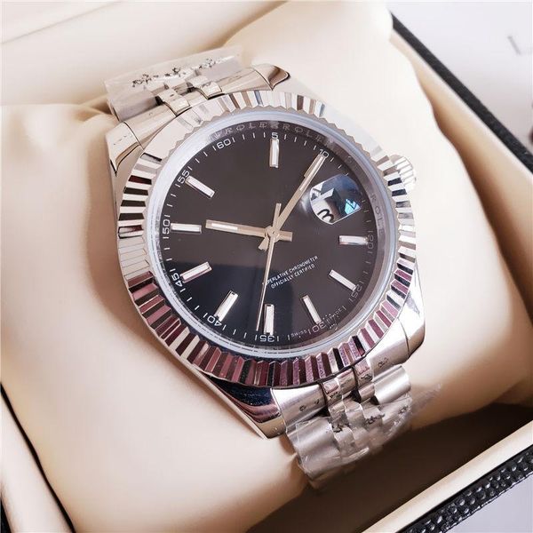 

wristwatches 2021 waterproof men women mechanical business stainless steel men's watches automatic reloj hombre, Slivery;brown
