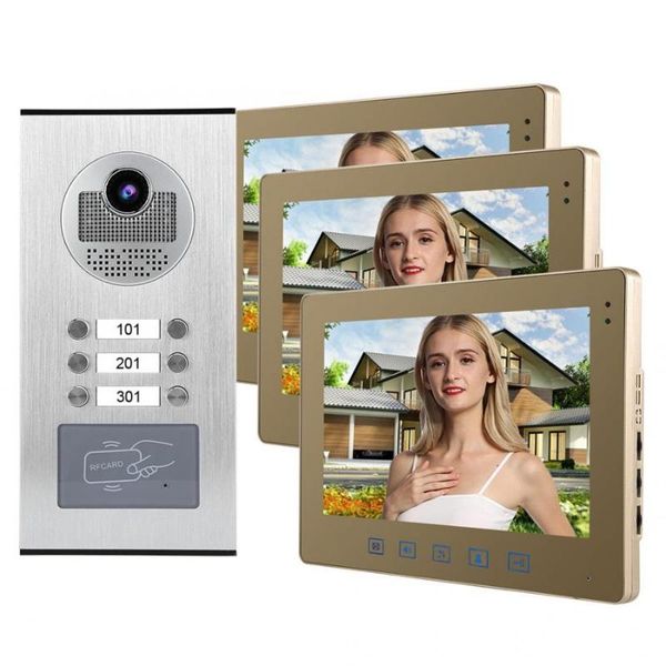 

other door hardware 10in video phone 3 monitors night intercom doorbell home access system 100-240v eu plug/us plug/uk plug/au plug