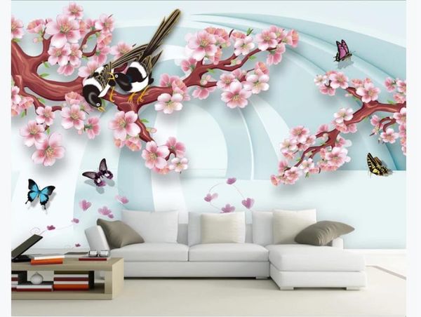 

wallpapers custom large 3d wallpaper murals stereoscopic simple peach blossom po wall for living room tv brick