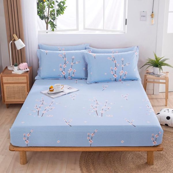 

bedroom singlebed double bed cotton fitted sheet mattress cover four corners with elastic sheets twin full queen linings & sets