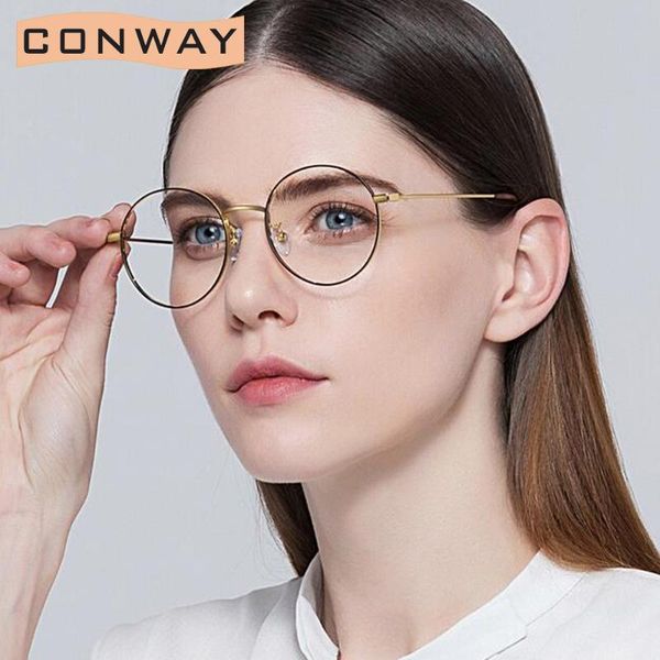 

fashion sunglasses frames conway prescription glasses for women round pure titanium optical eyeglasses with diopter customized lens blue blo, Black