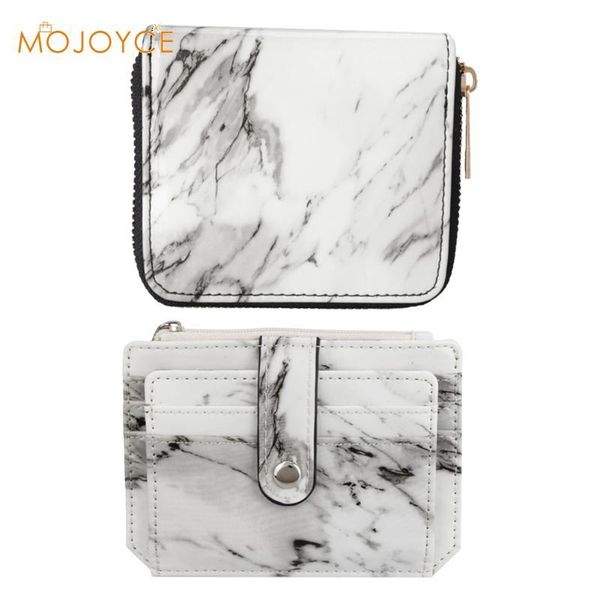 

card holders vintage marble pattern women clutch bags short money purse multi-function leather female girls wallet, Brown;gray