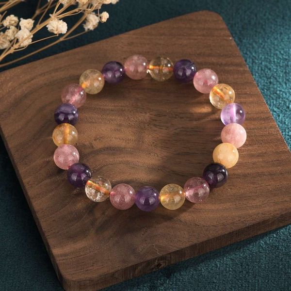 

pink crystal bracelet in summer, Black