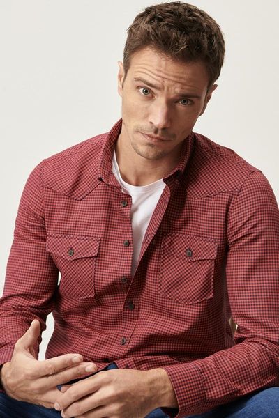 

men's shirt male red-black plaid flannel winter tailored slim fit button collar dress shirts, White;black