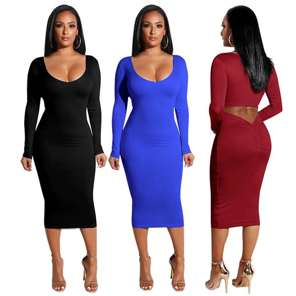 

women long sleeve dress club dresses round collar casual dress ladies party dresses autumn bodycon female maxi 050914, Black;gray