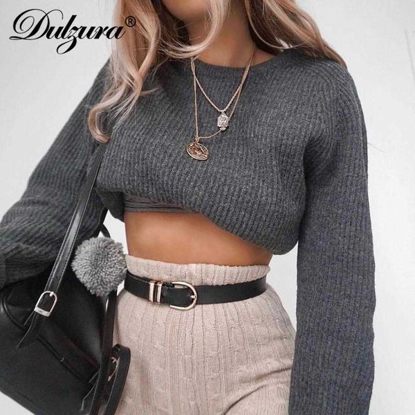 

knitted jumper sweater thick loose pullover women crop long sleeve streetwear 2021 autumn winter clothes solid warm, Black;white