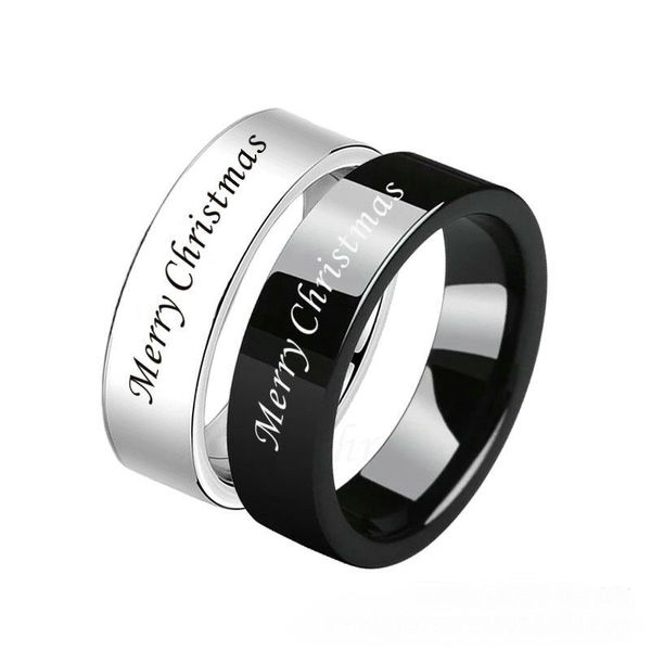 

6mm merry christmas gifts titanium steel band couple rings jewelry size 6-13, Silver