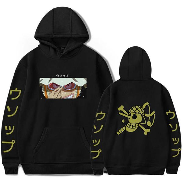 

men's hoodies & sweatshirts 2021 japan anime one piece men hoodie sweatshirt women autumn cotton fleece pullover cartoon tracksuit, Black