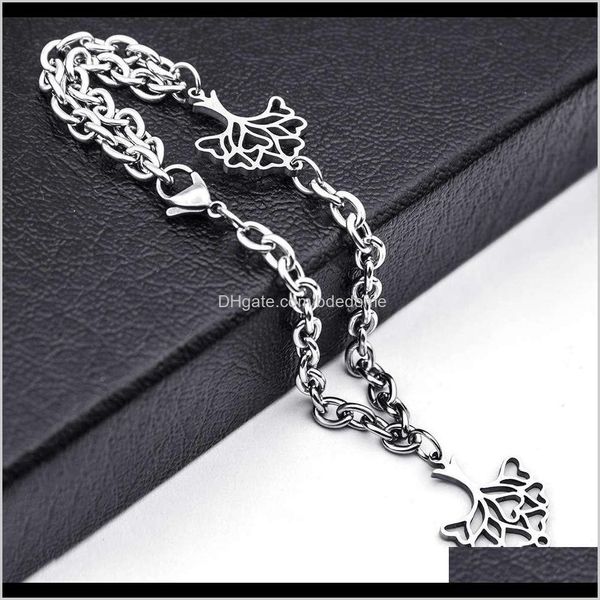 

other bracelets jewelry drop delivery 2021 hip hop stainless hollow chain bracelet womens simple tree of life radiation proof titanium steel, Golden;silver