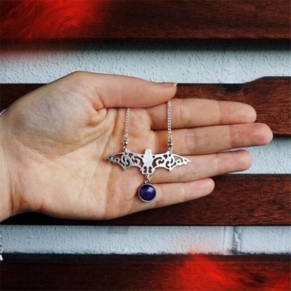 

chain bat necklace for women punk jewelry fashion accessories vintage alloy gift multilayer neck chains, Silver