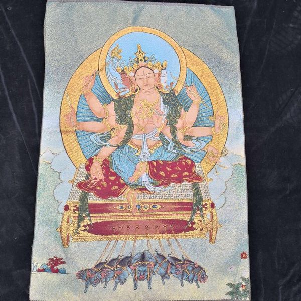 

other arts and crafts tibetan buddha thangka brocade embroidered bright figure