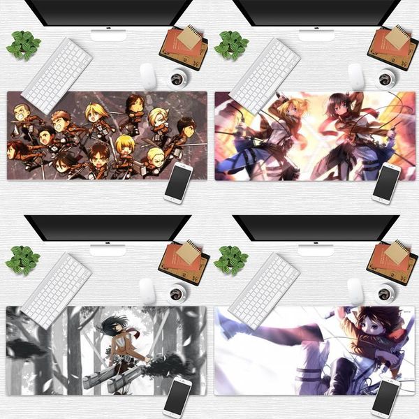 

mouse pads & wrist rests attack on titan large pad pc computer mat desk table protect game office work non-slip lapcushion