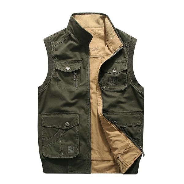 

men's vests multi-pocket vest jacket men's casual plus size m-8xl slim fit outerwear sleeveless zipper male clothes cotton waistcoa, Black;white