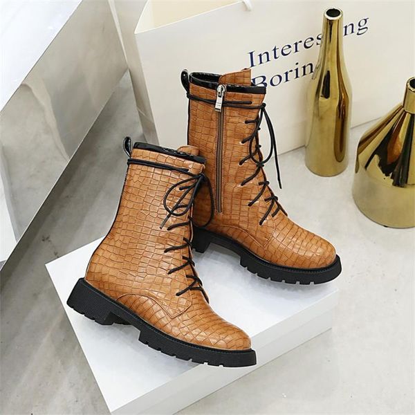 

boots short women's autumn and winter 2021 round toe low-heel leopard print all-match handsome motorcycle, Black