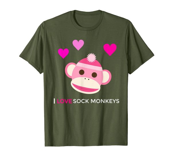 

pink sock monkey - i love sock monkeys t-shirt, White;black