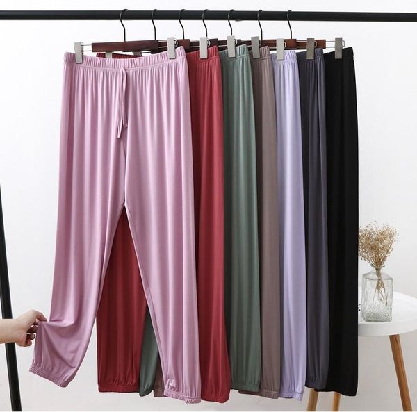 

women's pants & capris obrix female sweet comfy mid waist drawstring elastic ankle length cotton trousers for women, Black;white