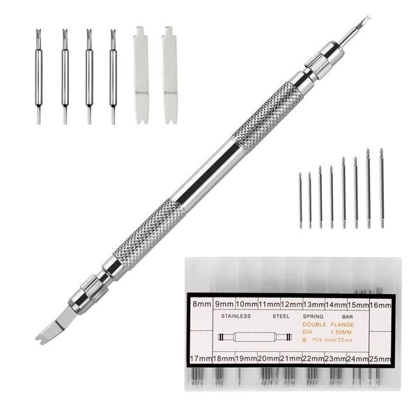 Onarım Kitleri Araçlar Bahar Çubuğu Aracı Seti Ekstra 6 Tip Pimleri Bilek Bantları Kayış Kaldırma Fix Kit 72pcs Pinrepair