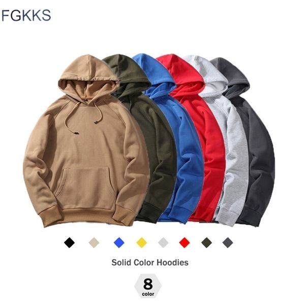 

fgkks autumn fashion hoodie male warm fleece coat hooded men brand hoodies sweatshirts eu size 211103, Black