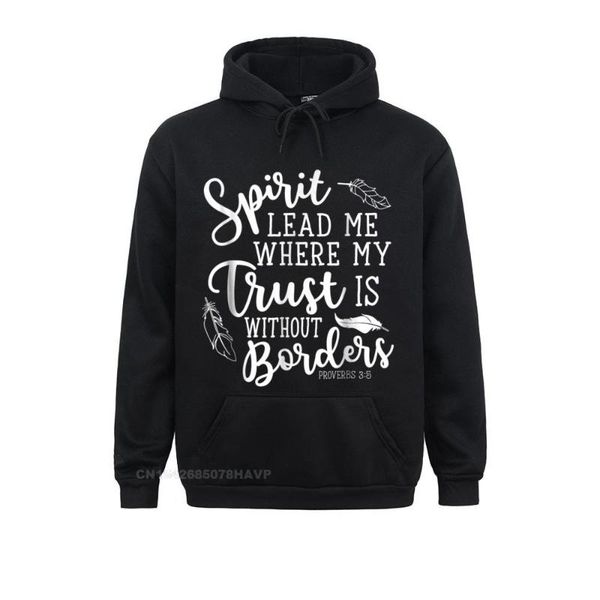 

men's hoodies & sweatshirts spirit lead me where my trust without border faith tshirt valentine day long sleeve camisa hoods rife, Black