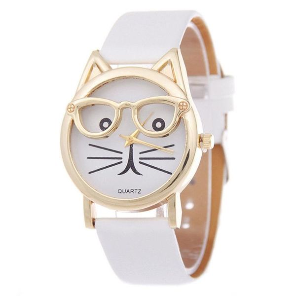 

wristwatches cute cat women's quartz watches kids wristwatch gifts relogio feminino clock women ladies dress, Slivery;brown