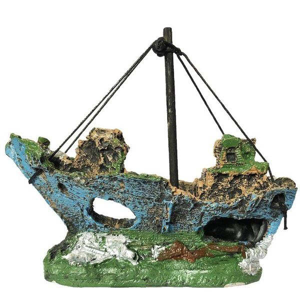 

aquarium ornament wreck sunk ship sailing boat destroyer fish tank cave decor p9yb decorations