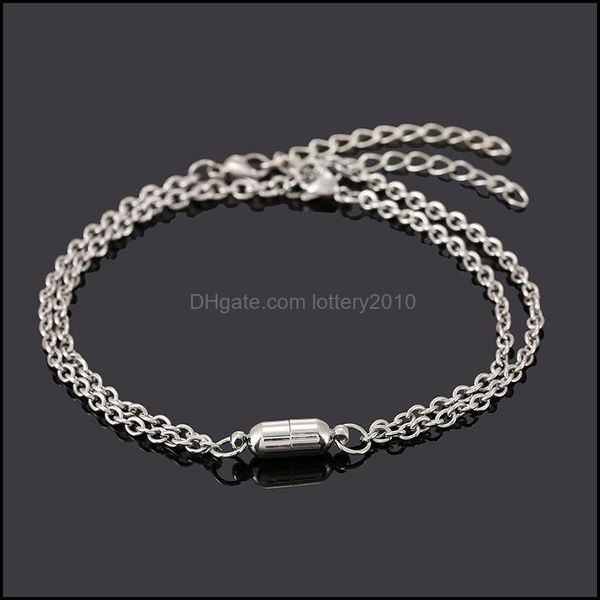

jewelrypaired couple magnet attract each other creative bracelet stainless steel charm infinity bracelets jewelry lover gift link chain dro, Black