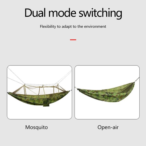 

camping/garden hammock with mosquito net outdoor furniture 1-2 person portable hanging bed strength parachute fabric sleep swing