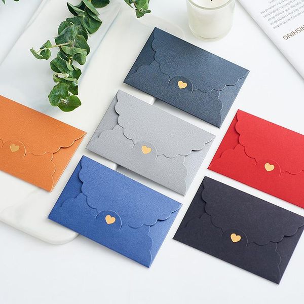 

gift wrap 10pcs/lot 10.5*7cm small greeting card business envelope stamping love pearl paper mini