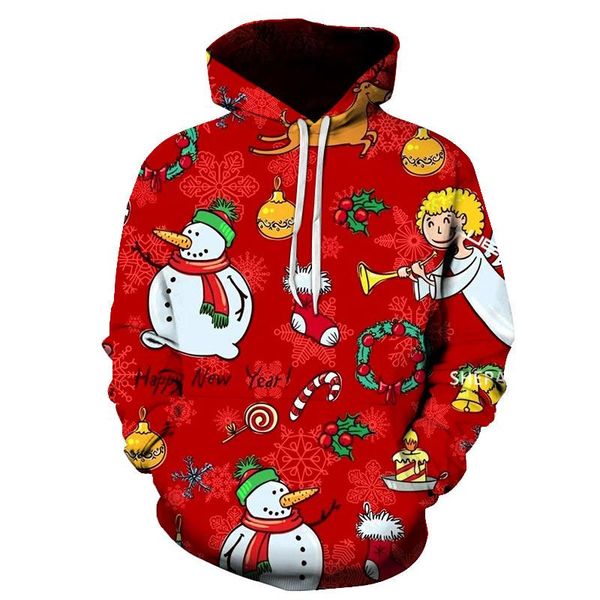 

men's hoodies & sweatshirts spring and autumn trend mens hoodie 3d print christmas clothing sweatshirt hip hop style size s-6xl, Black