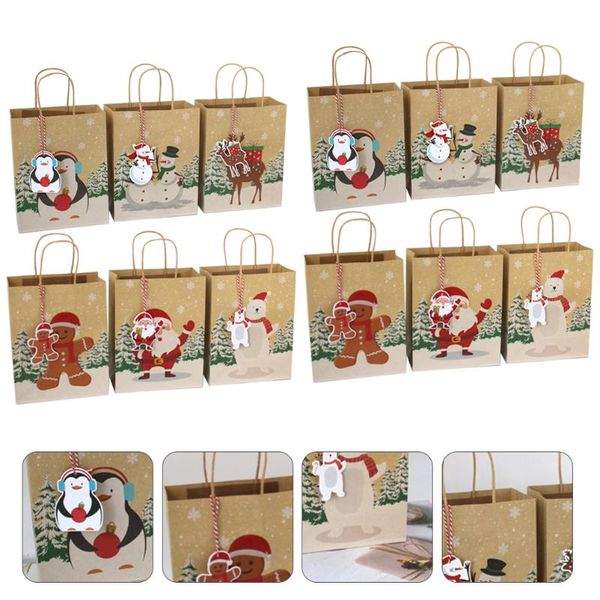 

gift wrap 24pcs christmas tote paper bags cartoon pattern packaging pouches
