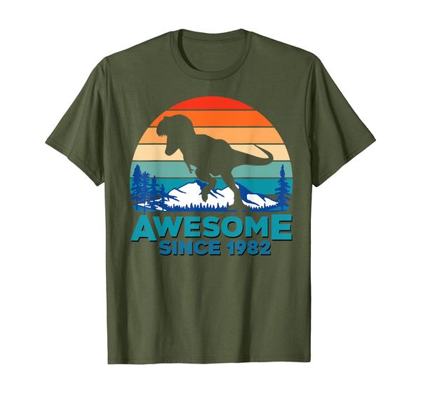 

Awesome Since 1982 T-Shirt 37 Years Old Dinosaur Gift, Mainly pictures