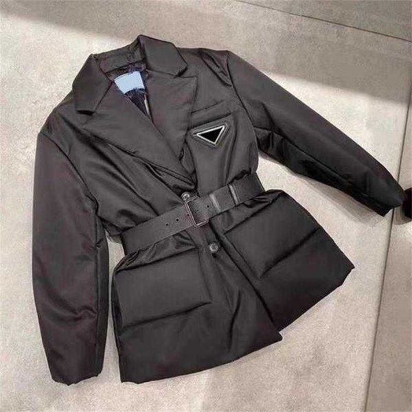 

women designer jacket with letters budge sequins winter down parkas for womens jackets coats adjustable waist streetwear windbraker style, Black