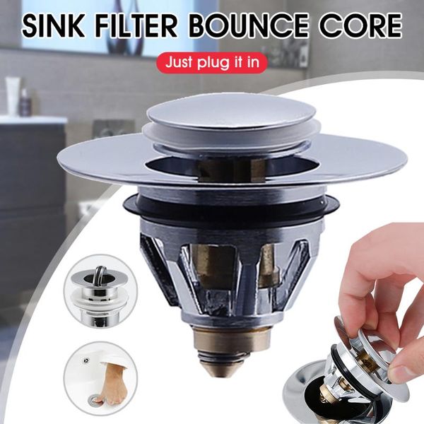 

bath accessory set bounce core -up drain filter bathroom stainless steel push-type hair ser basin