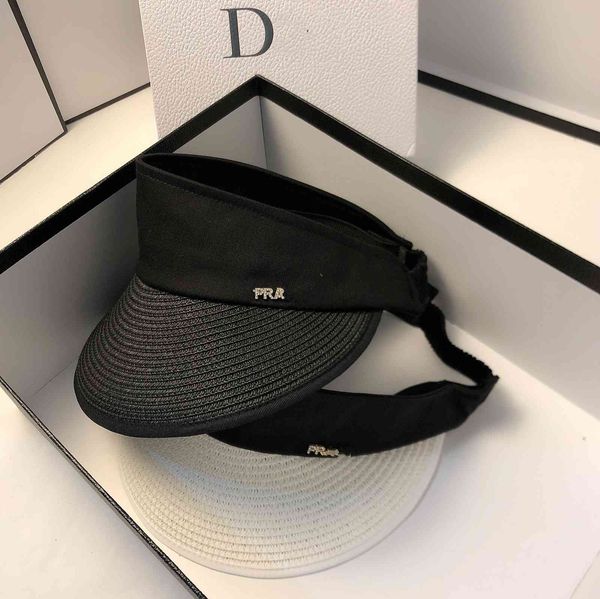 

new signature empty hat fashion net red sunshade no straw hat outdoor student anti ultraviolet hat, Black;white
