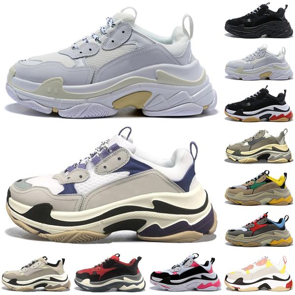 

triple s men women designer casual shoes platform sneakers black white grey red pink blue green mens trainers sports shoe