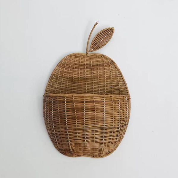 

storage baskets white/beige rattan wall-mounted apple basket pear natural willow material woven doll props pography