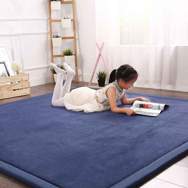 Tapetes Coral Veludo Estilo Japonês-Estilo Tatami Área Tapete Para Crianças Quarto Crawl Game Tapete e Tapetes Room Quarto Tapete Casa Living